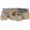 vidaXL Gartensofa-set mit Kissen 9 pcs Beige und Hellgrau Poly-Rattan