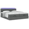 vidaXL Ottoman-Bett mit Matratzen & LEDs Dunkelgrau 200x200 cm Stoff