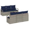 vidaXL Sofa Set 7 stk. 6-Sitzanzahl Grau und Marineblau Poly Rattan