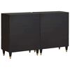vidaXL Sideboard 2 pcs Schwarz 60 x 33 x 75 cm Massivholz Mango