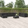 vidaXL 10-tlg. Garten-Lounge-Set mit Kissen Schwarz Poly Rattan