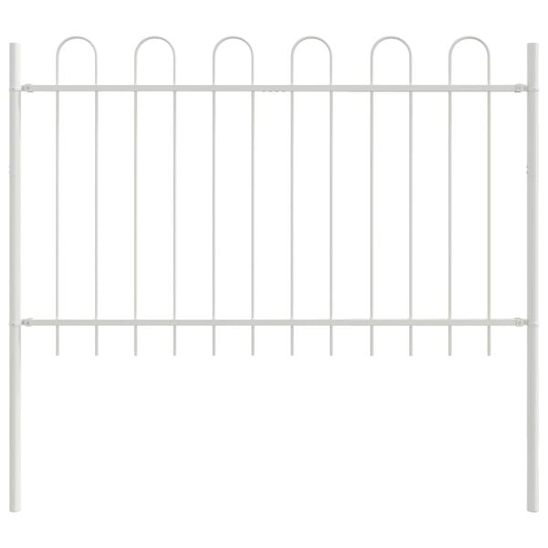 vidaXL Gartenzaun 9 pcs Wei&szlig; 15,3 x 0,8 m Pulverbeschichteter Stahl