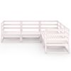 vidaXL 5-tlg. Garten-Lounge-Set Wei&szlig; Kiefer Massivholz