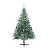 vidaXL K&uuml;nstlicher Weihnachtsbaum Gr&uuml;n 150 cm PVC und Stahl