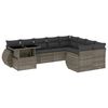 vidaXL 10-tlg. Garten-Sofagarnitur mit Kissen Grau Poly Rattan