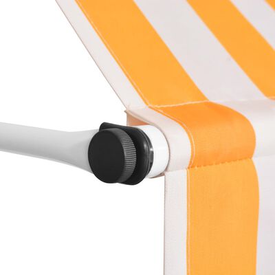 vidaXL Einziehbare Markise Handbetrieben 400 cm Orange/Weiß Gestreift
