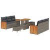 vidaXL Gartensofa-set mit Kissen 9 pcs Grau