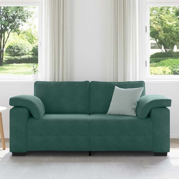vidaXL Zweisitzer-Sofa Dunkelgr&uuml;n 180x77x82 cm Samt
