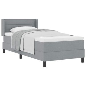 vidaXL Boxspringbett mit Matratze Hellgrau 200 x 90 cm Polyester