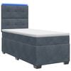 vidaXL Boxspringbett mit Matratze Dunkelgrau 90 x 190 cm Samt