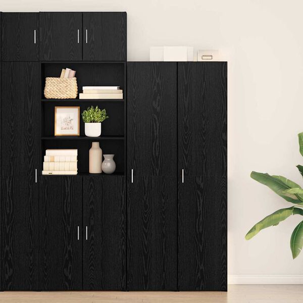 vidaXL Highboard Schwarz Eichen-Optik 40 x 42,5 x 185 cm