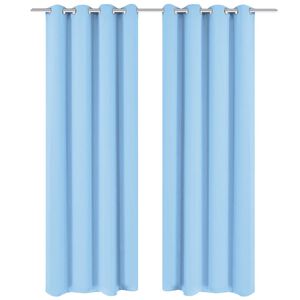 vidaXL Verdunkelungsvorh&auml;nge 2 Stk. mit Metall&ouml;sen 135 x 175 cm T&uuml;rkis
