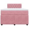 vidaXL Boxspringbett mit Matratze Rosa 120x200 cm Samt