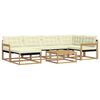 vidaXL Outdoor-Sofagarnitur 7 stk. Wei&szlig; und Creme Massivholz Akazie