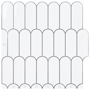 vidaXL Federfliese 50 Stk. Wei&szlig; Grau 30 x 30 cm Polyurethan und PET