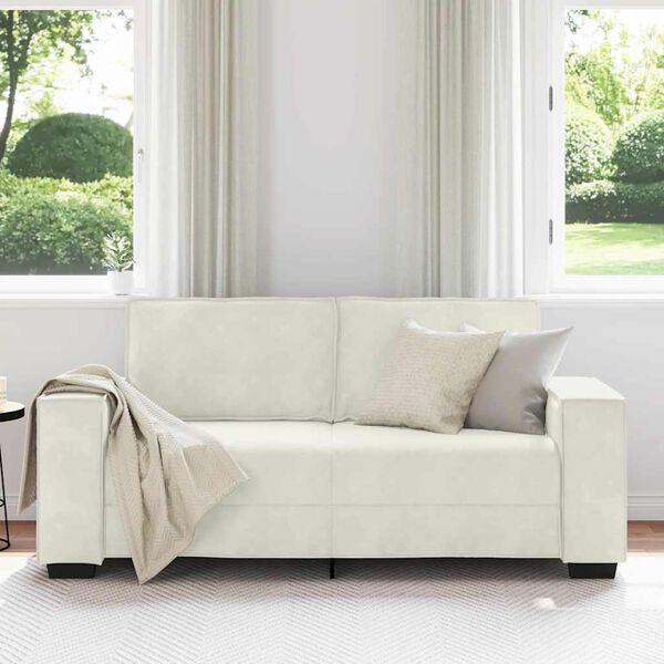 vidaXL 2-Sitzer-Sofa Creme 180x78x84 cm Samt