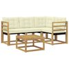 vidaXL Outdoor-Sofagarnitur 5 stk. Wei&szlig; und Creme