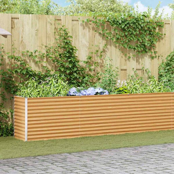 vidaXL Hochbeet Hellbraun 485 x 50 x 68 cm Verzinkter Stahl