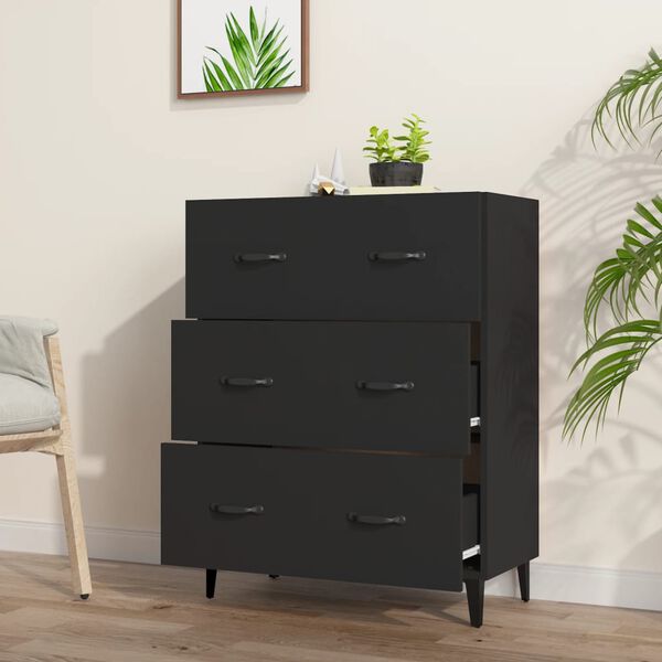 vidaXL Sideboard Schwarz 69,5x34x90 cm Holzwerkstoff