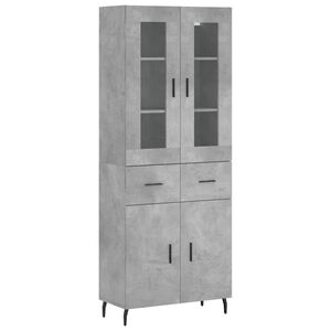vidaXL Highboard Betongrau 69,5x34x180 cm Holzwerkstoff