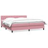 vidaXL Boxspringbett mit Matratze Rosa 200x220 cm Samt
