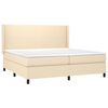 vidaXL Boxspringbett mit Matratze Creme 200x200 cm Stoff