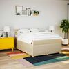 vidaXL Boxspringbett mit Matratze Creme 140x200 cm Stoff