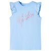 Kinder-T-Shirt mit R&uuml;schen&auml;rmeln Hellblau 140