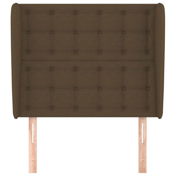 vidaXL Kopfteil mit Ohren Dunkelbraun 83x23x118/128 cm Stoff