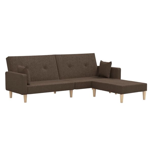 vidaXL Schlafsofa 2-Sitzer mit Fu&szlig;hocker Taupe Stoff