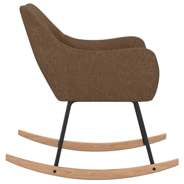 vidaXL Schaukelstuhl Braun Stoff