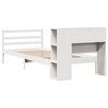 vidaXL Massivholzbett mit Regal ohne Matratze Weiß 100x200 cm Kiefer