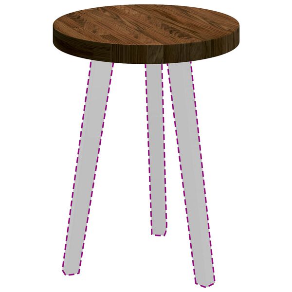 vidaXL Tischplatte Braun Ø 40 x 4 cm Massives Eichenholz