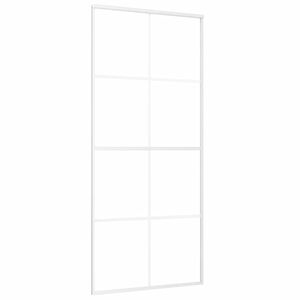 vidaXL Schiebet&uuml;r ESG-Glas und Aluminium 90x205 cm Wei&szlig;