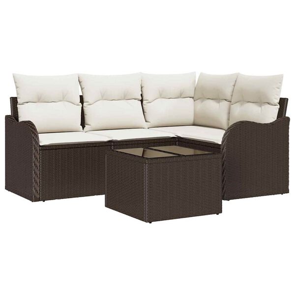 vidaXL Gartensofa-set Braun Poly-Rattan