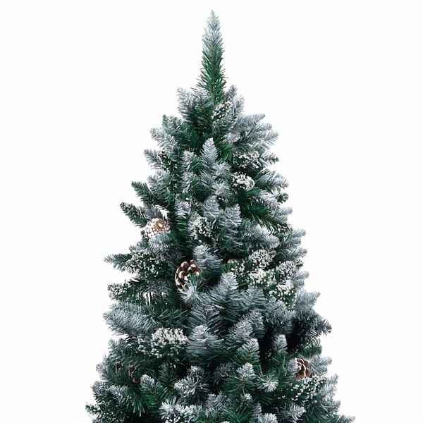 vidaXL K&uuml;nstlicher Weihnachtsbaum mit LEDs Kugeln Zapfen 180 cm