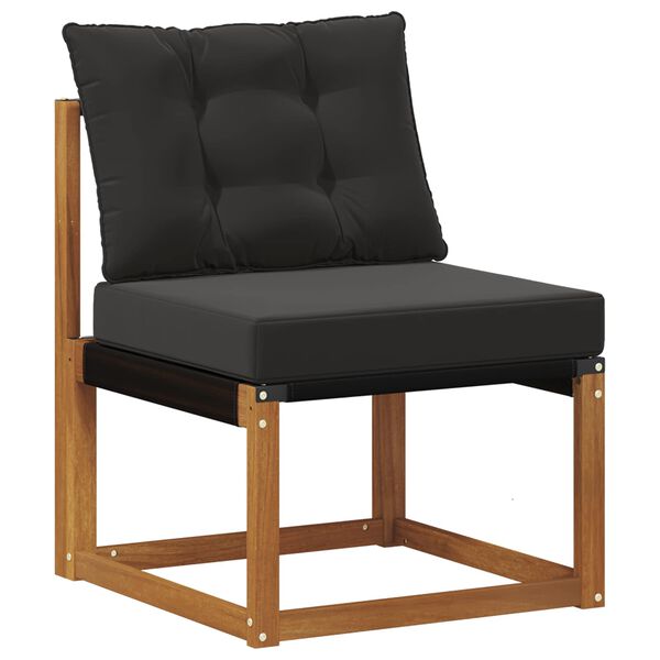 vidaXL Outdoor-Sofagarnitur mit Kissen 9 pcs Nat&uuml;rlich und Schwarz