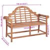 vidaXL Gartenbank mit Gr&uuml;ner Auflage 120 cm Massivholz Teak
