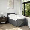 vidaXL Boxspringbett mit Matratze Dunkelgrau 80x200 cm Stoff
