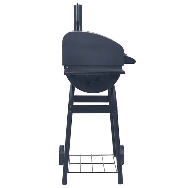 vidaXL Holzkohlegrill Smoker mit Unterer Ablage Schwarz