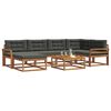 vidaXL Outdoor-Sofagarnitur mit Kissen 7 pcs Natur und Anthrazit