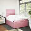 vidaXL Boxspringbett mit Matratze Rosa 120x200 cm Samt