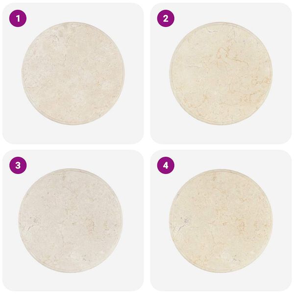 vidaXL Tischplatte Creme Ø50x2,5 cm Marmor