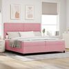 vidaXL Boxspringbett mit Matratze mit Kopfteil Rosa 200 x 200 cm Stoff