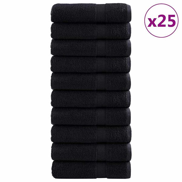 vidaXL G&auml;stetuch SOLUND 25 pcs Schwarz 100 x 150 cm Baumwolle