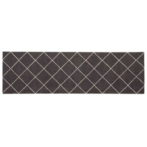 vidaXL K&uuml;chen Teppich Anthrazit kariert 150 x 45 cm 100% Polyamid