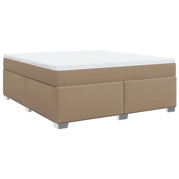 vidaXL Boxspringbett Matratze Cappuccino-Braun 180x200 cm Kunstleder