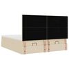 vidaXL Ottoman-Bett mit Matratzen Creme 180x200 cm Stoff