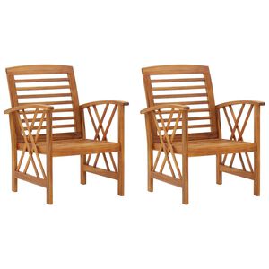 vidaXL Gartenst&uuml;hle 2 Stk. Massivholz Akazie