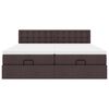 vidaXL Ottoman-Bett mit Matratzen & LEDs Dunkelbraun 180x200 cm Stoff